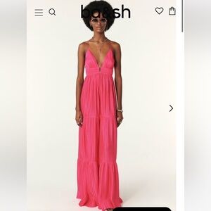 ba&sh Pink V-Neck Wasta Dress